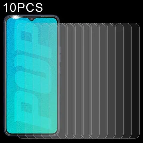 10 PCs Película de Vidrio Templado Tecno Pop 5 Pro 0.26mm 9H 2.5D