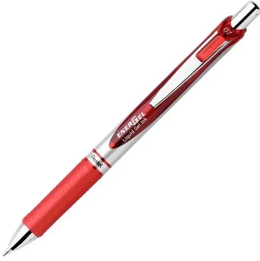 12pcs Pentel BL77 EnerGel 0.7mm Retractable Liquid Gel Roller Pen (Box Set) – Red Ink
