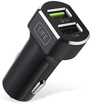 1Life pa:dual usb auto Negro Encendedor de cigarrillos Carga rápida