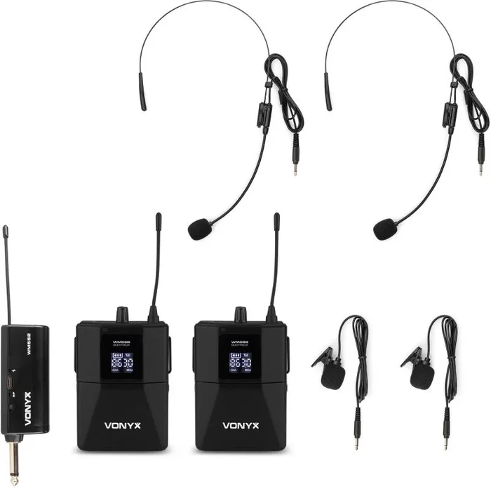 2 Microfonos Inalambricos Petaca Portatil Uhf Vonyx Wm552b 179.204