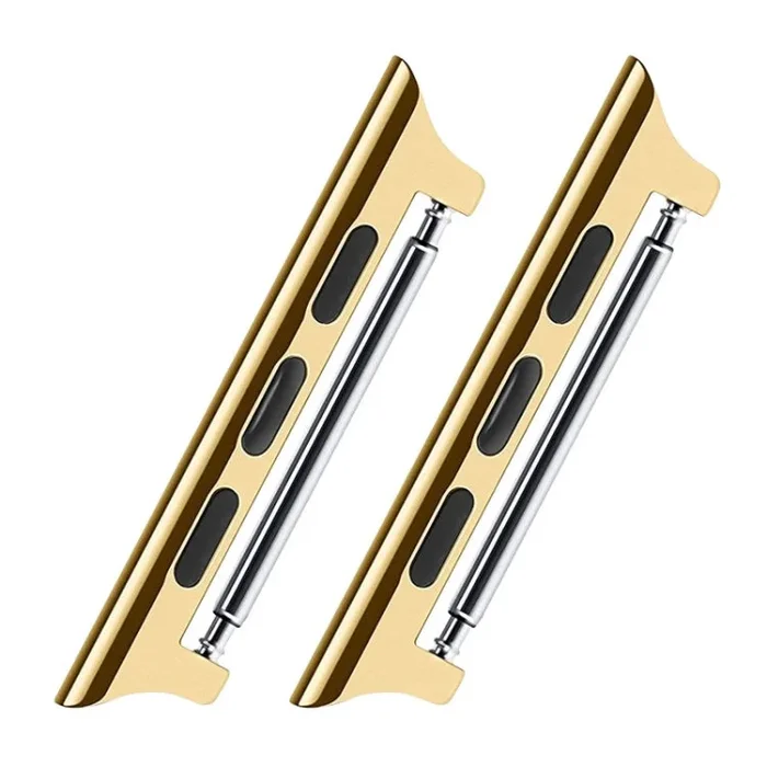 2 PCs Conector Oreja Acústica Acero Inoxidable para Apple Watch Series 6 SE 5 4 44mm y 3 2 1 42mm (Gold)