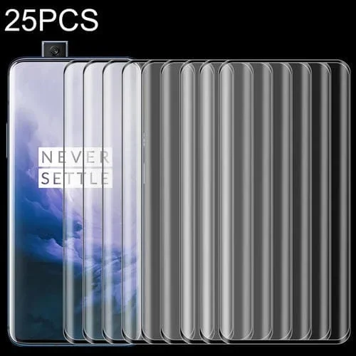 25 PCs Película de Vidrio Templado 9H con Borde Curvo para OnePlus 7 Pro