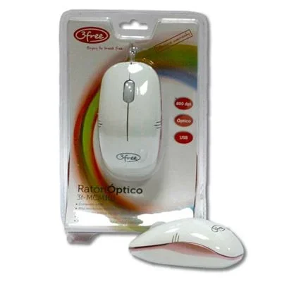3Free 3 °F-mcm101/WP USB 800dpi Optical USB Mouse (Optical; 800 DPI; 60 g; Windows 98/2000/ME/NT/XP/Vista, IBM PC Pentium 400)