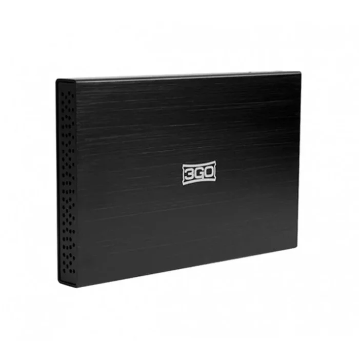 3Go HDD25BK12 – Caja para Disco Duro de 2.5″, Material Aluminio, Color Negro