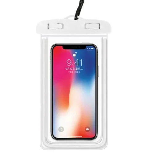 4 Pcs Bolsa Impermeable Luminosa PVC para Teléfono Móvil de Natación (Blanco)