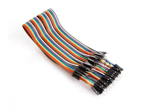 40 cables de puente macho-macho, 30 cm (cable plano)