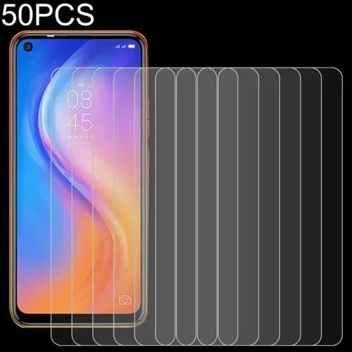 50 PCs Película de Vidrio Templado Tecno Spark 5 0.26mm 9H 2.5D