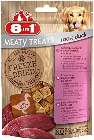 8in1 Leckerlis Gefriergetrocknete Würfel 100 % Entenfleisch 50g