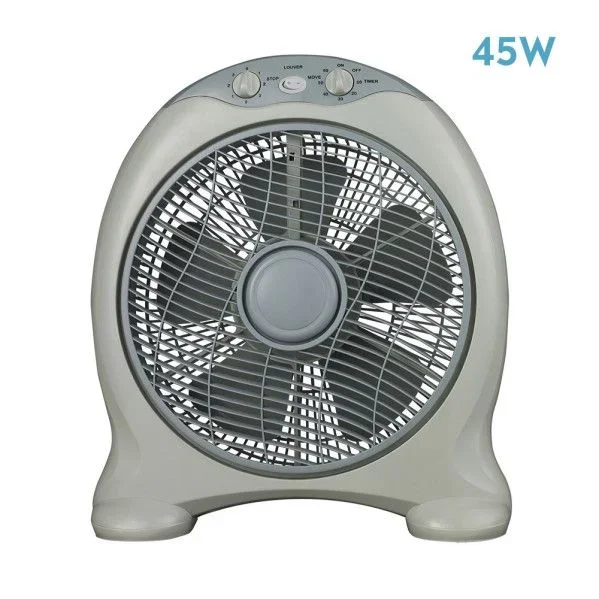ABRILA – Ventilador de Sobremesa AC URGEL | Color Gris con cinco Aspas | 3 Velocidades Ajustables | Incluye Temporizador y Mando Incluido | Fácil de Transportar | Ideal para Hogar y Trabajo