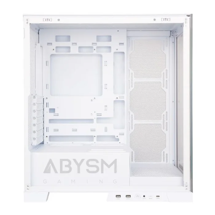 Abysm Gaming Caja PC Gamer Danube SAVA H500 White ATX, con Espacio para Tarjetas Gráficas de hasta 430 mm, Lateral y Frontal de Cristal Templado, USB-C y Ventiladores ARGB