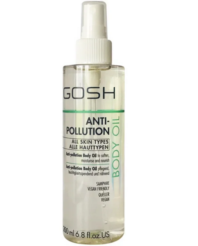 Aceite corporal Gosh Anti-Pollution, fórmula protectora e hidratante, 200 ml, cuida la piel frente a agresores ambientales, textura ligera y de rápida absorción