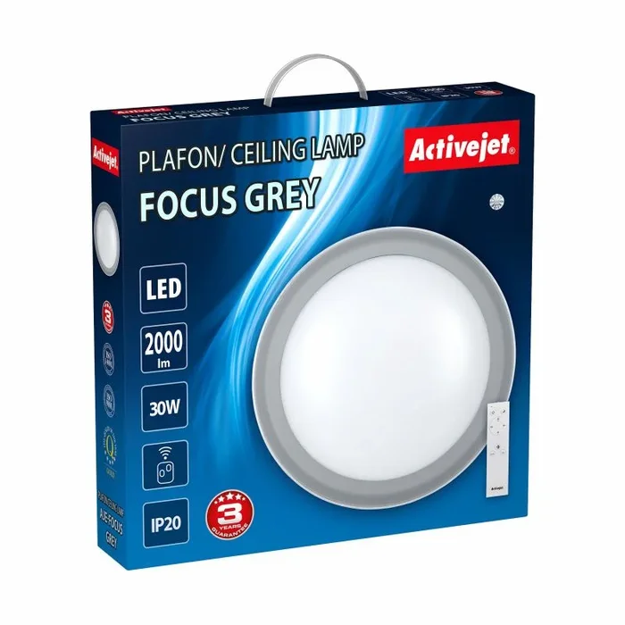 ActiveJet plafon led AJE-Focus Grey + Pilot iluminación de Techo Gris a+