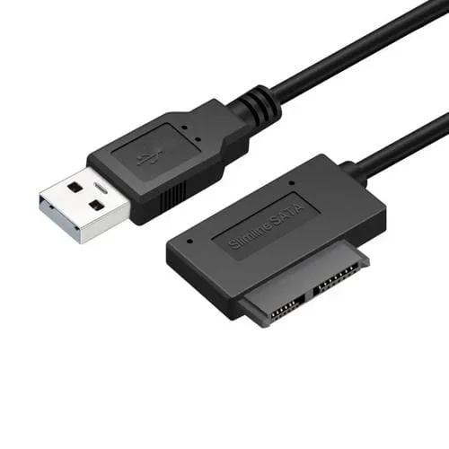 Adaptador de Cable Sata Slimline USB 2.0 a 7 + 6 Pines con Indicador Profesional
