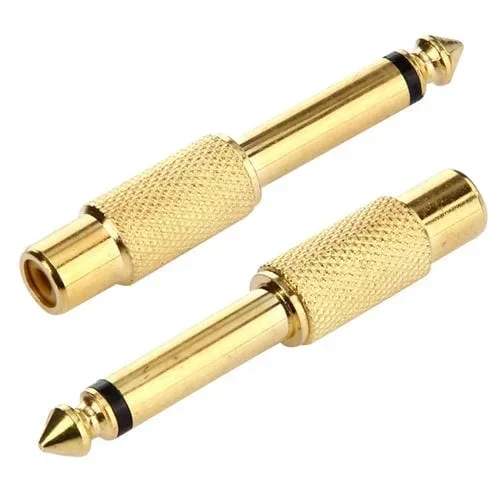 Adaptador de Conector Memo Macho a RCA 6,35 mm Chapado en Oro para Auriculares