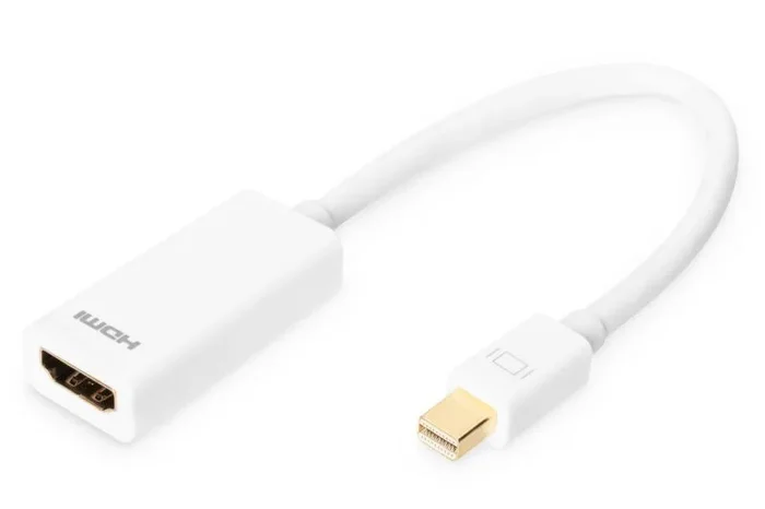 Adaptador de gráficos DIGITUS Mini DisplayPort, mDP a HDMI tipo A, Full HD 60Hz 1920 x 1080 píxeles, modo dual DP ++, empaque blister, blanco