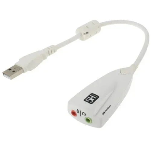 Adaptador de Sonido USB 7.1 Canales Steel Series 5H V2 Tarjeta de Sonido Externa (Blanco)