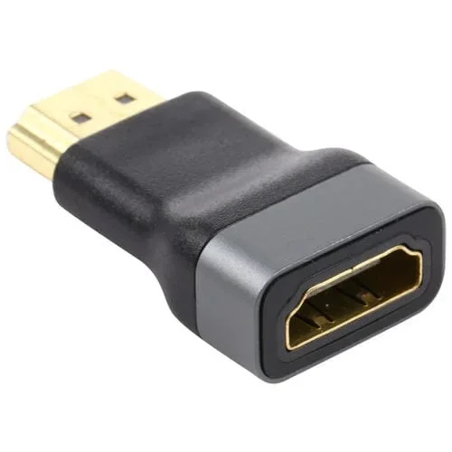 Adaptador HDMI Hembra a HDMI Masculino con Cabeza Chapada en Oro