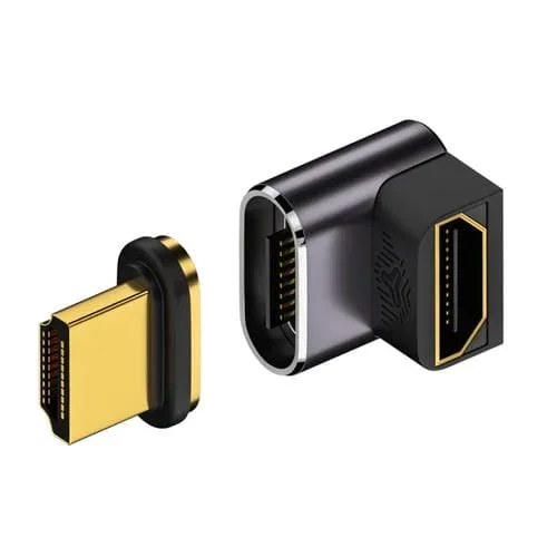 Adaptador Magnético HDMI 8K 60Hz HDTV Reverso Vertical Femenino Curvado 3D