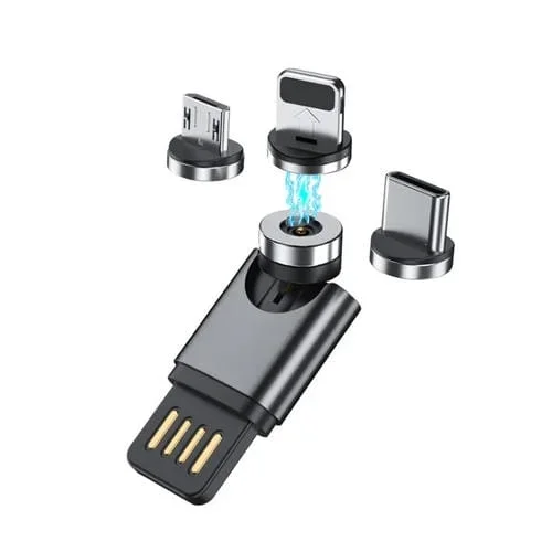 Adaptador Magnético Portátil USB Función De Carga 3 En 1 (Colores Aleatorios)