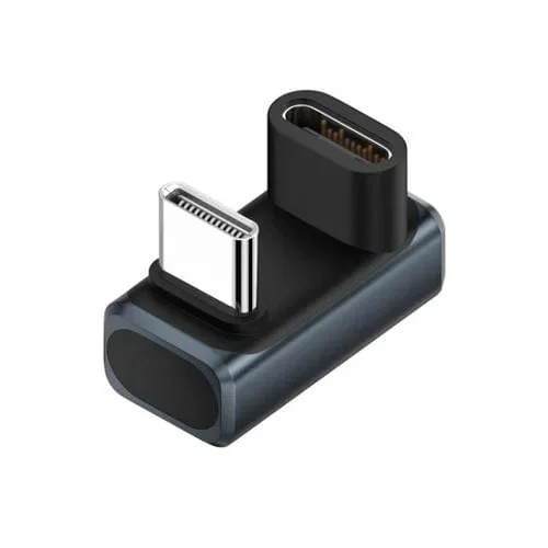 Adaptador tipo C de 240 W y 80 Gbps con todas las funciones, modelo: macho a hembra en forma de U (azul)