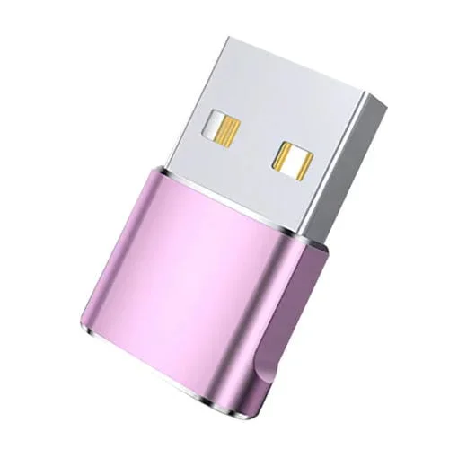 Adaptador USB 2.0 Macho A a USB-C Hembra Wh-7659 2 Pcs Carga y Datos (Rosa)