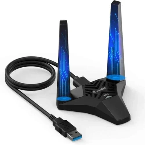 Adaptador USB 3.0 Inalámbrico de Doble Banda Wavlink Wn692A3 Ac1300M Alta Velocidad para Juegos sin Demoras
