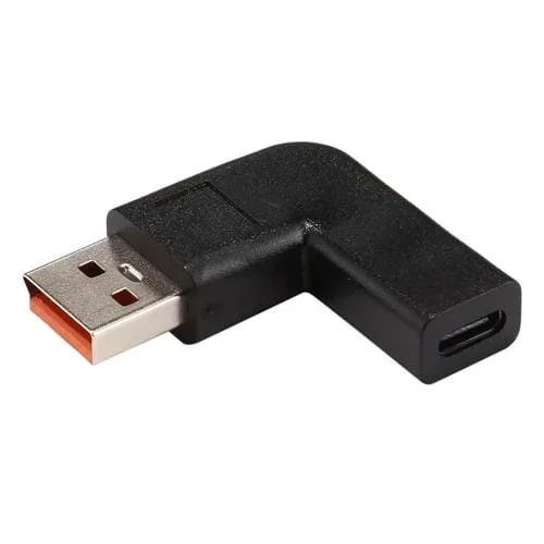Adaptador USB-C Hembra a Yoga 3 Macho Lenovo Conector de Corriente en Ángulo de 90 Grados