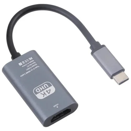 Adaptador Usb-C Type-C Macho a HDTV Hembra 4K UHD (Gris)