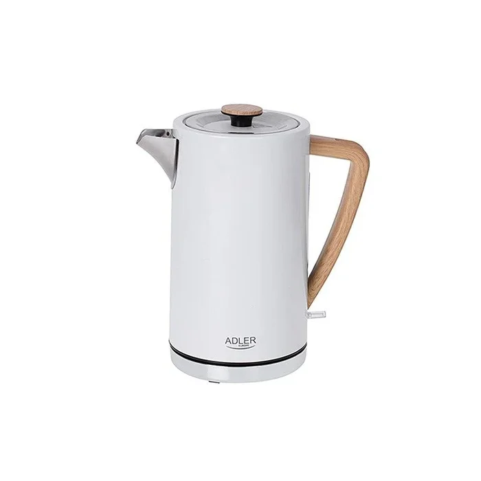 Adler AD 1347W tetera eléctrica 1,5 L 2200 W Blanco, Madera