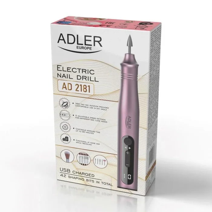 ADLER Torno para uñas electico, 11 en 1, 5 velocidades, AD2181