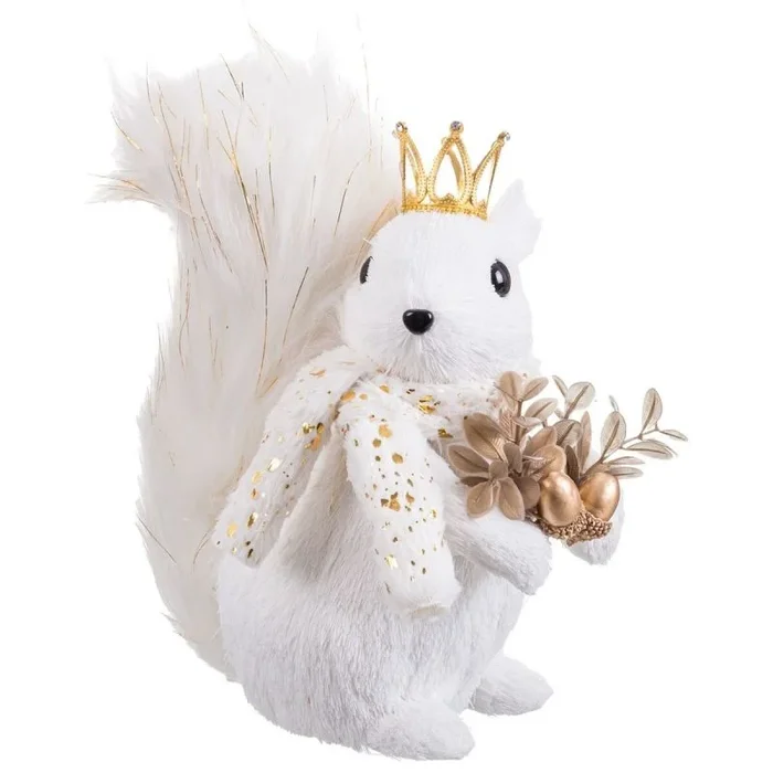 Adorno Navideño Blanco Oro Ardilla 22 x 11 x 23 cm – Marca: BigBuy Home – EAN: 8445147234581