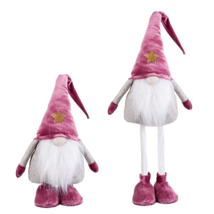 Adorno navideño blanco rosa metal tejido 80 cm