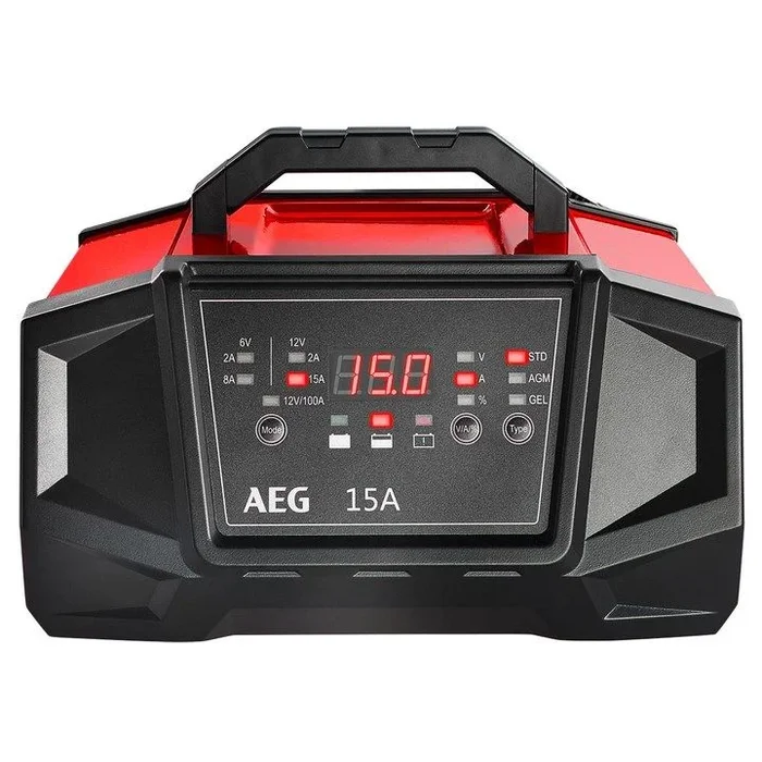 AEG Automotive 158009 – Cargador de Taller WM amperios para baterías de 6 y 12 V, con función de Auto Start, CE, IP 20, 15 A