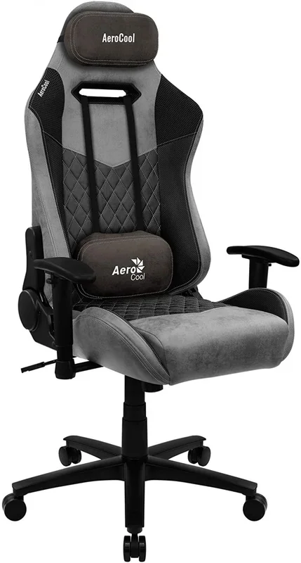 Aerocool DUKEBK, Silla Gaming, AeroSuede Transpirable, Respaldo Ajustable, Negro