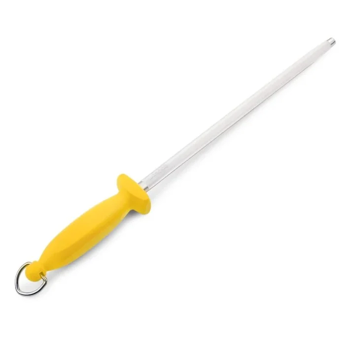 Afilador de cuchillos Chaira Arcos 278515 con hoja de acero al carbono de 30 cm y mango de Polipropileno de color amarillo con funda hoja ø 13 mm