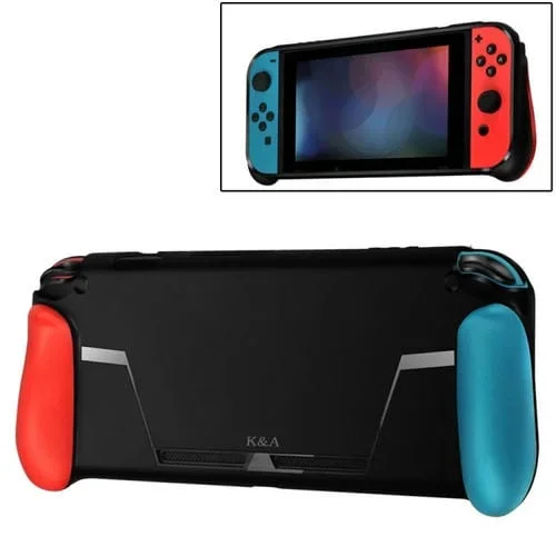 Agarre de la Manija de la Carcasa de TPU con Ranura para Tarjeta de Juego Funda de Silicona Antichoque para Nintendo Switch, con Logotipo