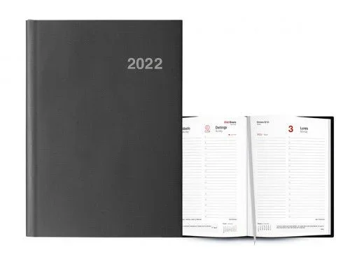 Agenda 2022 roma dia pagina 15x21cm negro castellano ingraf 352416
