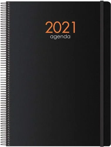Agenda Anual 2023- Organizador Semanal – Cada Día Una Página – Tamaño Mediano 15 x 21 cm – Modelo Syncro – Color Negro – Planificador Mensual Portable – De Anillas – Dohe