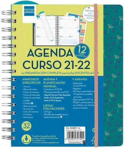 Agenda curso magistral 4º semana vista elegant 21-22 español finocam 533270722