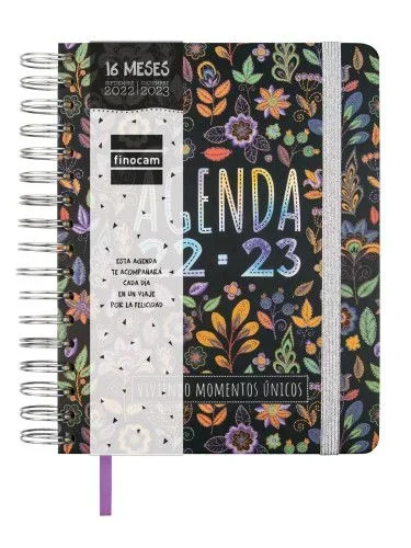 Agenda escolar 2022-2023 16 meses vitae 1/4 semana vista horizontal negro finocam 626500823