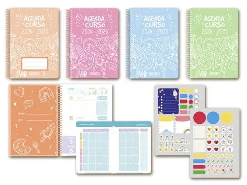 Agenda escolar 2024-2025 school 4º semana vista tapa carton ingraf 332220
