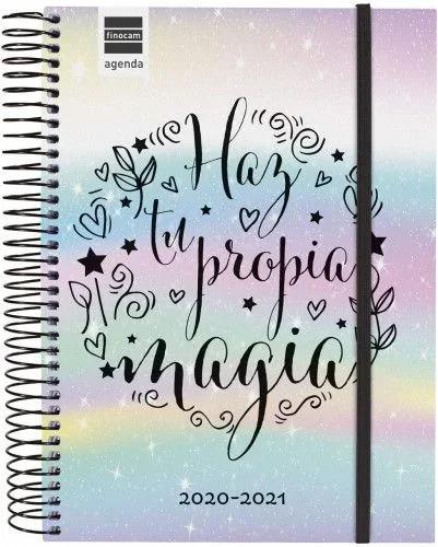 Agenda espiral curso escolar secundaria magia 4º día pagina 2020-2021 finocam