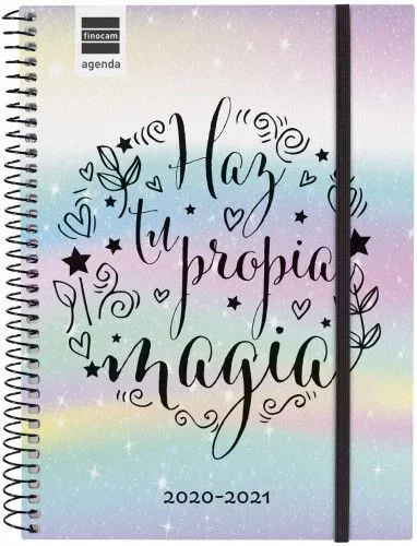 Agenda espiral curso escolar secundaria magia 4º semana vista 2020-2021 finocam1