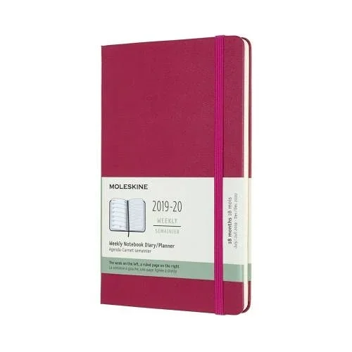 Agenda semanal 18 meses grande tapa dura rosa energetico moleskine