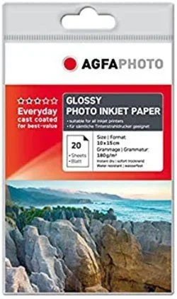 Agfaphoto everyday photo inkjet paper glossy 180 g 10×15 20 sh.