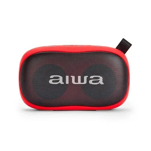 Aiwa BS-110RD: Altavoz Bluetooth portátil, Resistente a la Humedad, pensado para Deportes Exteriores. Color Rojo