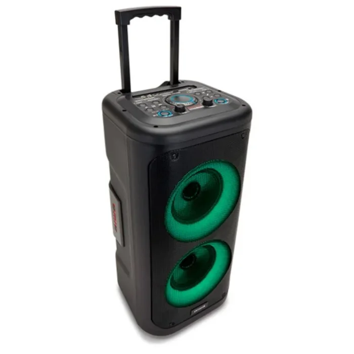 Aiwa KBTUS-450 – Altavoz Bluetooth Portátil de 350w con tecnología Hyperbass, Bluetooth 5.0, USB, MicroSD y True Wireless Stereo, Doble Subwoofer 6.5”, Incluye Micrófono. Color: Negro