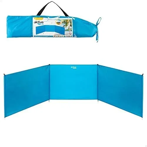 AKTIVE Paravientos Playa Plegable 200×75 cm de Aluminio (53442)