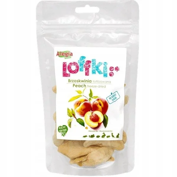 Alegia loffki freeze-dried peach – treat for rodents and rabbits – 15g