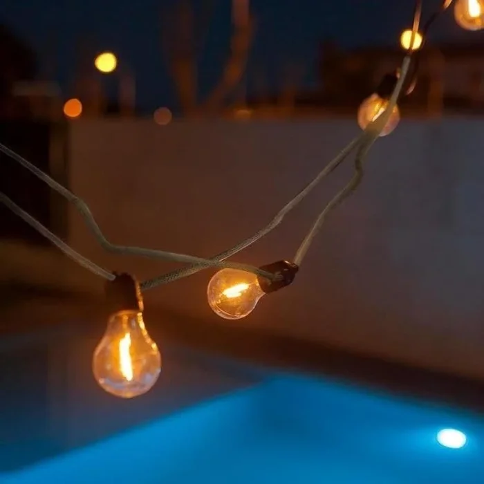 Alegra-Guirnalda luminosa de exterior, 10 luces LED, 5 m, conexión de yute New Garden